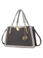 MKF Collection Aubrey Color Block Multi Compartment Satchel Handbag by Mia k