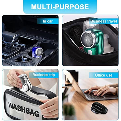 Electric Razor for Men; Mini-Shave Portable Electric Shaver; Pocket Size Portable Shaver -Wet and Dry Mens Razor USB Rechargeable Shaver Charging Easy One-Button Use for Home; Car; Travel (A-Black)