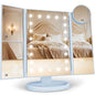 Makeup Mirror, Vanity Mirror with Lights, 2X/3X/10X Magnification, Touch Control, Trifold, Dual Power Supply, Gifts Mothers Day for Mom,Gifts for Women, Wife, Girls,Dorm Room Essentials