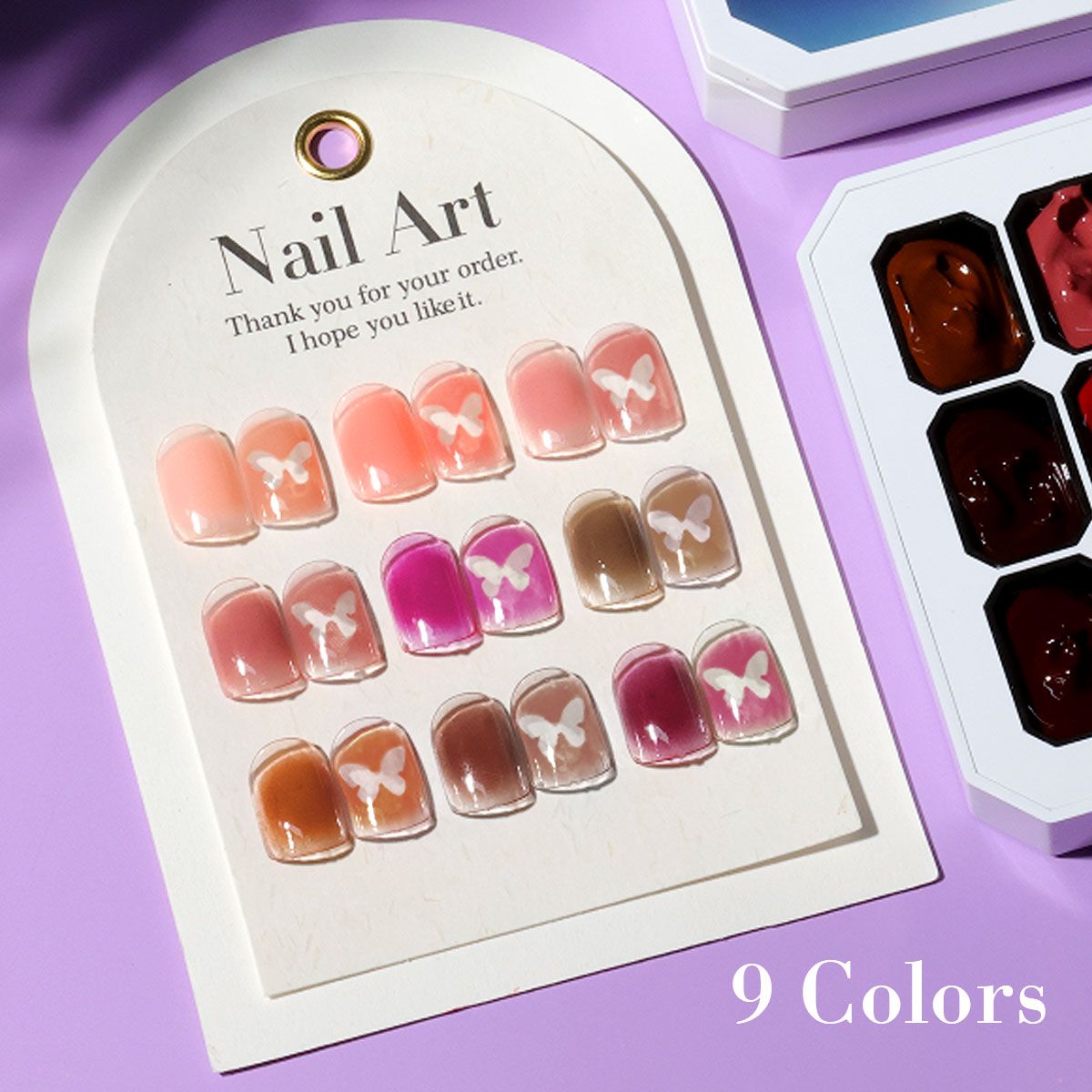 Limegirl Gradient Painting Gel, 9 Bright Colors Ombre GelNail Polish for Pigment Pat Nails Nails French ManicureSoak Off UV Set