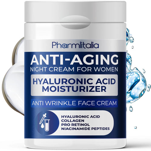 Night Cream for Women Anti aging Retinol Night Cream for Face Wrinkle Cream for Women Overnight Collagen Repair Hyaluronic Acid Face Moisturiser with Niacinamide Peptides Made in Italy