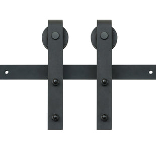 VEVOR 8FT Sliding Barn Door Hardware Kit, 330LBS Loading Heavy Duty Barn Door Track Kit for Single Door, Fit 3.7-4.3FT Wide and 1.3"-1.8" Thick Door Panel, with Smooth & Silent Pulley (J Shape)