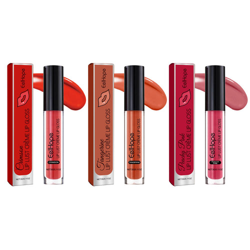Eelhope Lip Glaze, Moisturizing And Hydrating, Easy To Color, Not Easy To Stick Cup Long-Lasting Portable Lipstick Glaze