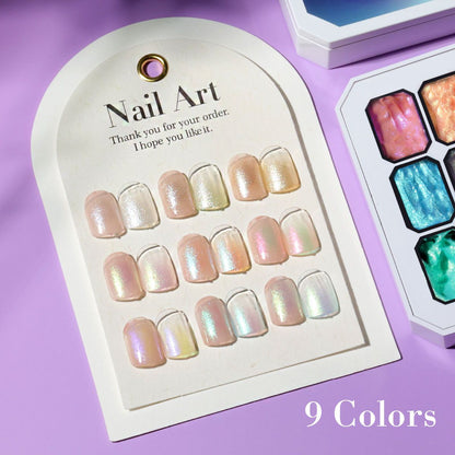 Limegirl Gradient Painting Gel, 9 Bright Colors Ombre GelNail Polish for Pigment Pat Nails Nails French ManicureSoak Off UV Set