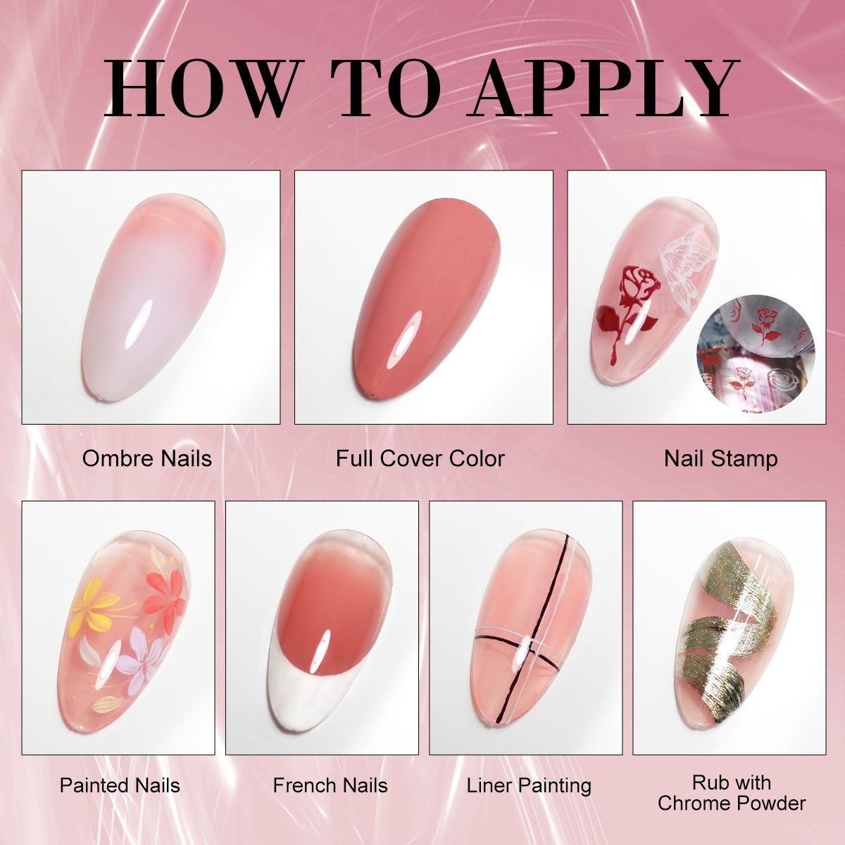Limegirl Gradient Painting Gel, 9 Bright Colors Ombre GelNail Polish for Pigment Pat Nails Nails French ManicureSoak Off UV Set