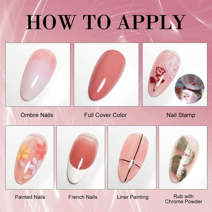 Limegirl Gradient Painting Gel, 9 Bright Colors Ombre GelNail Polish for Pigment Pat Nails Nails French ManicureSoak Off UV Set