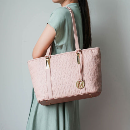 MKF Collection Arya Signature Women Tote Bag, Mini Tote Bag, Pouch and Wristlet Wallet by Mia K