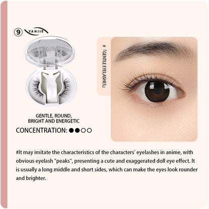 No Glue Soft Magnetic Clip On Eyelashes, Gentle Anime Doll Round Eye Reusable Lashes Cute Bright Baby Eye Makeup