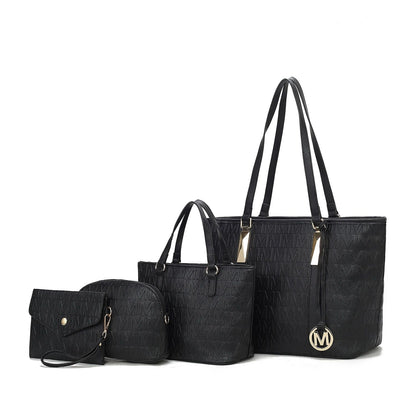 MKF Collection Arya Signature Women Tote Bag, Mini Tote Bag, Pouch and Wristlet Wallet by Mia K