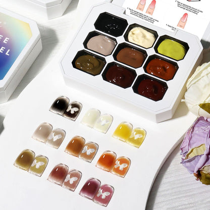 Limegirl Gradient Painting Gel, 9 Bright Colors Ombre GelNail Polish for Pigment Pat Nails Nails French ManicureSoak Off UV Set