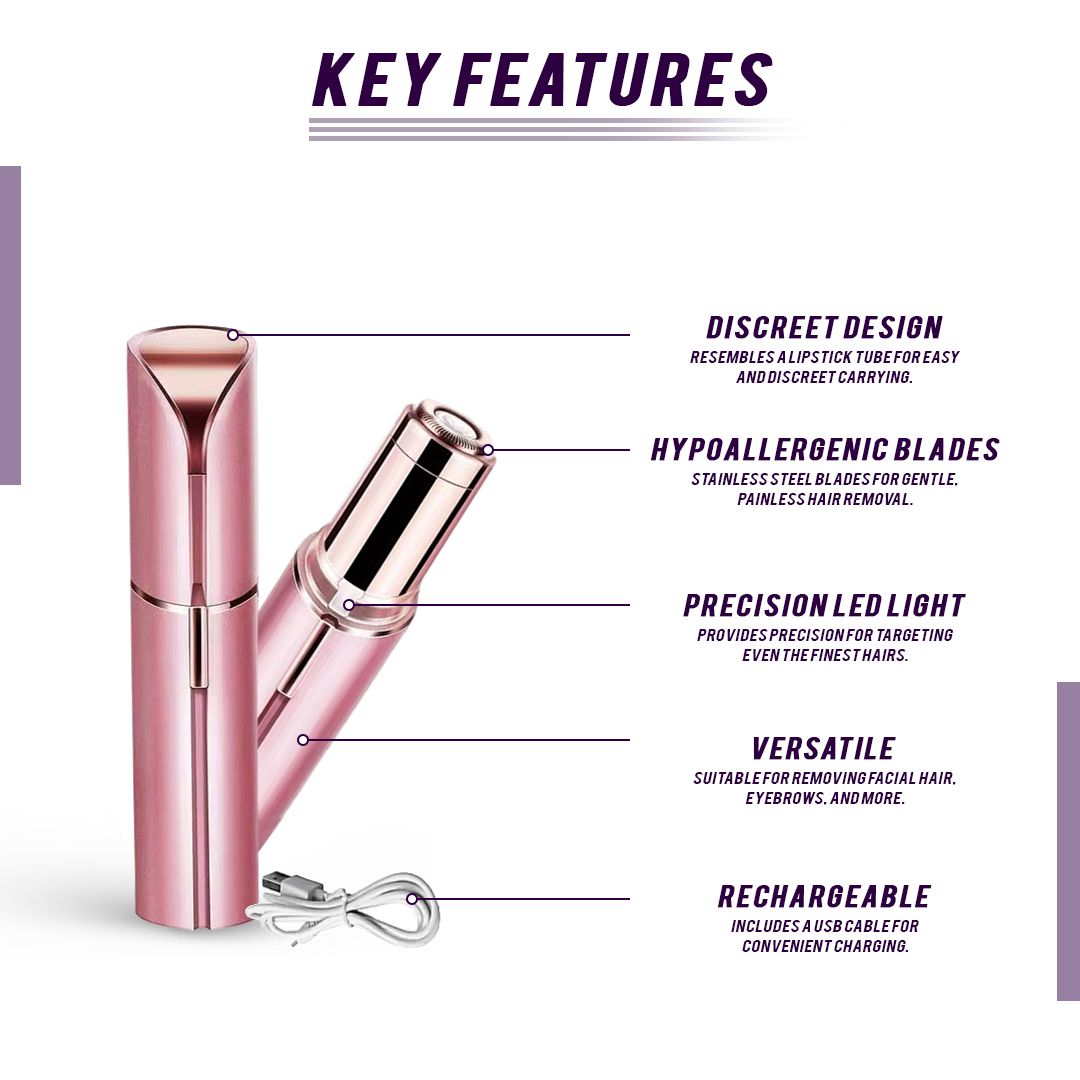 The Effortless Beauty Kit 3-in-1 Painless Facial Hair Remover, Precision Electric Eyebrow Trimmer & Rechargeable Heated Eyelash Curler Grooming Set for Smooth Skin and Long-Lasting Curled Lashes