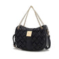 MKF Collection Solari Braided Chain Shoulder Bag. Stylish Handbag with Gold Tone Accents by Mia K.