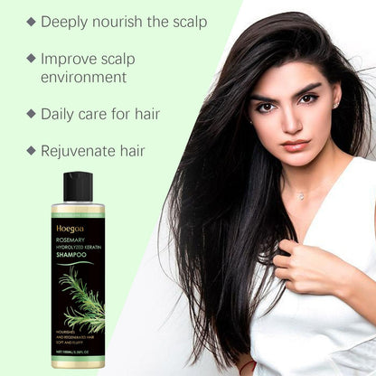 Rosemary Infused Keratin Hair Shampoo, Volumizing Nourishing Shampoo for Thin Fine Hair, Deep Cleansing Scalp Care Shampoo, Repair Dry Damaged Frizzy Hair, Add Shine & Softness 100ML
