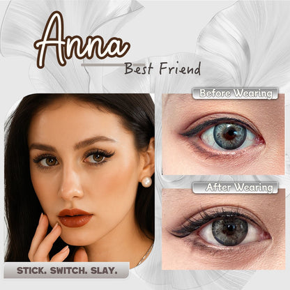 AYCUE #ANNA# Self-adhesive Lash Clusters C Curl 10-14mm 60 Clusters Glue-free Eyelashes Extensions for Natural Look Easy Application Lightweight & Reusable Cosmetic