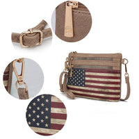 MKF Collection Alisson Vegan Leather Women FLAG Crossbody - Wristlet Bag by Mia K - 7DAY'S