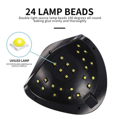 UV Light for Nails, 24LED UV LED Nail Lamp for Gel Polish,Fast Nail Dryer with Automatic Sensor, 3 Timer Setting,Small and Portable, LED Nail Light for Fingernail andToenail gel deunias