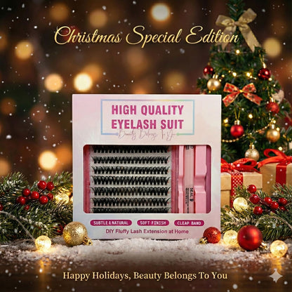 AYCUE Holiday Glam Christmas Special Edition High-Quality Eyelash Suit Subtle Natural Soft Finish Clean Band DIY Fluffy Lash Extension for Festive Looks