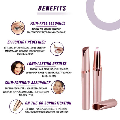 The Effortless Beauty Kit 3-in-1 Painless Facial Hair Remover, Precision Electric Eyebrow Trimmer & Rechargeable Heated Eyelash Curler Grooming Set for Smooth Skin and Long-Lasting Curled Lashes