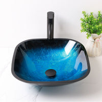 Above Counter Artistic Tempered Glass Bathroom Sink Transparent Counter Top Bathroom Single Bowl Vessel Basin - 7DAY'S