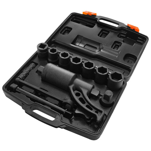 VEVOR Torque Multiplier, 1 Inch Drive Lug Nut Wrench/Multiplier Heavy Duty Torque Multiplier Wrench Set, 1:58 4800N.m Lug Nut Remover, Includes 8 Sockets (24-38mm) and Storage Case