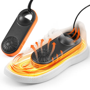 VEVOR Portable Shoe Dryer, Electric Boot Dryer, Deodorized Boot Warmers/Dryer with Quick & Even Drying for Cotton Slippers, Snow Boots, Leather Shoes, Canvas Shoes, Socks, Black & Orange