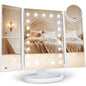 Makeup Mirror, Vanity Mirror with Lights, 2X/3X/10X Magnification, Touch Control, Trifold, Dual Power Supply, Gifts Mothers Day for Mom,Gifts for Women, Wife, Girls,Dorm Room Essentials
