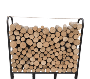 Artibear Firewood Rack Stand 4.1ft Heavy Duty Logs Holder for Outdoor Indoor Fireplace Metal Wood Pile Storage Stacker Organizer, Matte Black