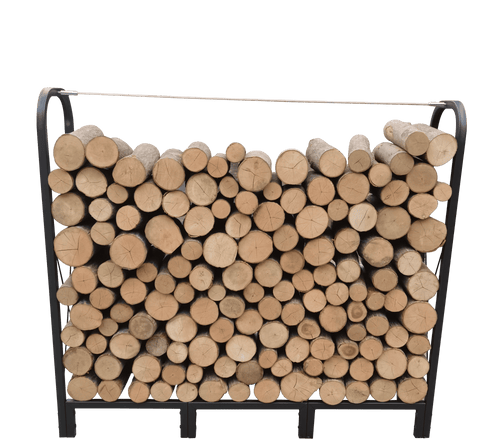 Artibear Firewood Rack Stand 4.1ft Heavy Duty Logs Holder for Outdoor Indoor Fireplace Metal Wood Pile Storage Stacker Organizer, Matte Black