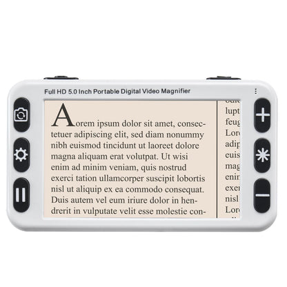 Portable Digital Magnifier, 5-inch HD Electronic Video Magnifier for Low Version, 2X - 48X Electronic Reading Aid with 13MP Near & Far Dual Lens, 26 Color Mode, AV/HDMI Output & Foldable Handle