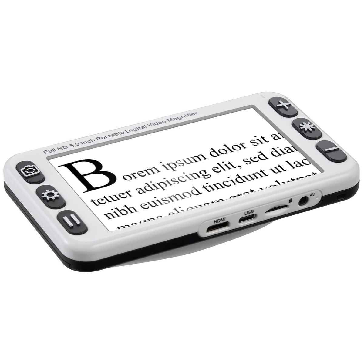 Portable Digital Magnifier, 5-inch HD Electronic Video Magnifier for Low Version, 2X - 48X Electronic Reading Aid with 13MP Near & Far Dual Lens, 26 Color Mode, AV/HDMI Output & Foldable Handle