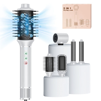 Professional Hair Dryer Brush 110000RPM High Speed Hair Dryer 5 In 1 Hair Styler Hot Air Brush Negative Ions Blow Dryer Brush Automatic Curling Iron Air Curler