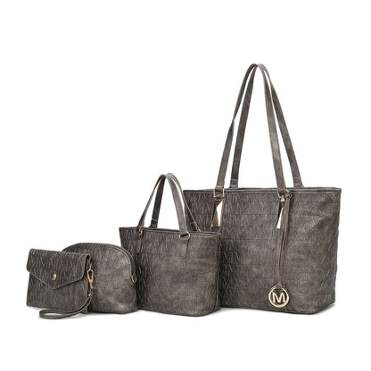 MKF Collection Arya Signature Women Tote Bag, Mini Tote Bag, Pouch and Wristlet Wallet by Mia K