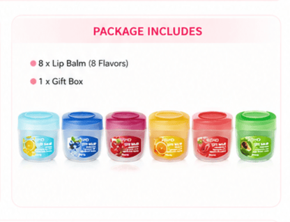 Fruit Scented Lip Balm Set, Natural Moisturizing Lip Balms for Dry Chapped Lips, 8PCS Assorted Flavors