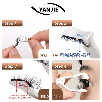 No Glue Soft Magnetic Clip On Eyelashes, Micro Wind Thin Fiber Fresh Natural Reusable Lashes Delicate Breezy Daily Makeup