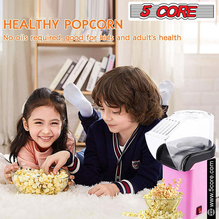 5 Core Popcorn Machine 16 Cup Capacity Hot Air Popper Mini Portable Tabletop Electric Pop Corn Maker Maquina Para Hacer Palomitas De Maiz For Home Movie Party - 7DAY'S