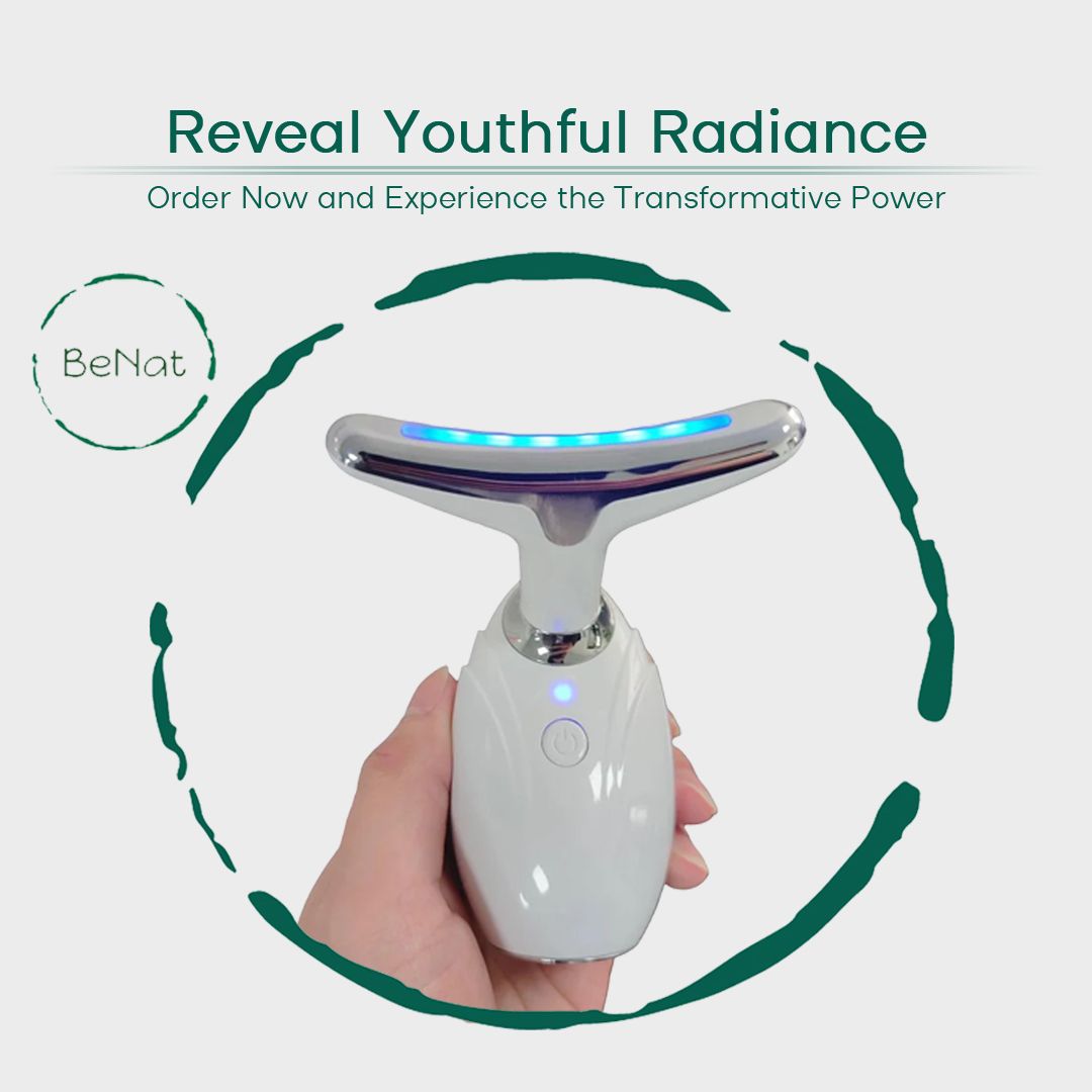 Neck & Face Lifting LED Therapy Device - Anti-Aging Wrinkle Remover & Double Chin Reducer Massager