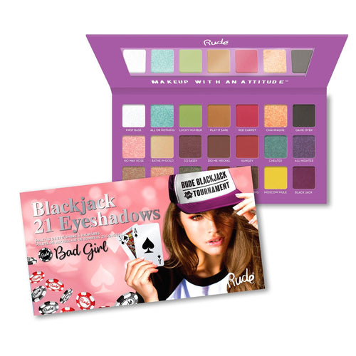 RUDE Blackjack 21 Vibrant Eyeshadow Collection - Versatile Shades for Stunning Eye Looks