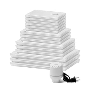 VEVOR Vacuum Storage Bags, 15 Pack Space Saver Seal Bag(3 Jumbo/3 Large/3 Medium/3 Small/3 Roll), Compression Airtight Zipper Space Bags with Electric Pump, for Cloth, Bedding, Blanket, Pillow, Travel