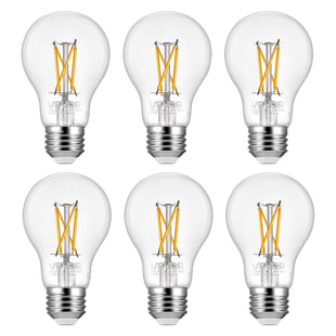 VEVOR 6 Pack Edison Bulbs LED, A19 Vintage Edison Light Bulbs, 4.5W Dimmable 450 Lumens, 2700K Warm White, E26 Base LED Filament Bulb, Antique Glass Style for Home, Bedroom, Office, Farmhouse,CRI80+