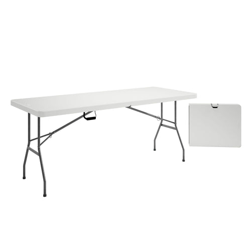 Techni Home 6 FT Granite White Folding Table with Easy-Carry Handle