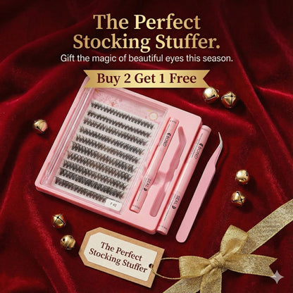 AYCUE Holiday Glam Christmas Special Edition High-Quality Eyelash Suit Subtle Natural Soft Finish Clean Band DIY Fluffy Lash Extension for Festive Looks