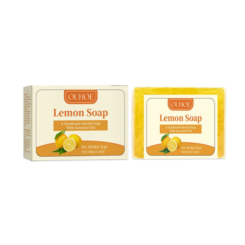 OUHOE Pure Lemon Soap Lemon Soap Vc Oil Removing Refreshing Cleansing Body Cleansing Bath Soap