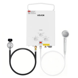 VEVOR Portable Propane Water Heater, 6L Tankless Outdoor Water Heater, 41000 BTU 1.58 GPM Instant Hot Water, with Accessory Set + Regulator for RV Camping Trips Cabins Barns