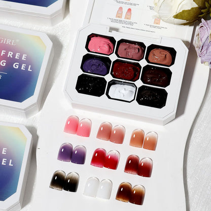 Limegirl Gradient Painting Gel, 9 Bright Colors Ombre GelNail Polish for Pigment Pat Nails Nails French ManicureSoak Off UV Set