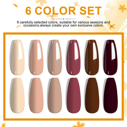 LIMEGIRL 6pcs Gel Polish Set 6 Vibrant Colors UV Gel NailPolish Red Blue Green Hema TMPTA TPO 3-free AllSeasons NailGel for Christmas Gift Women Girls