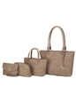 MKF Collection Edelyn embossed M Signature Four PCS Tote Set by Mia k