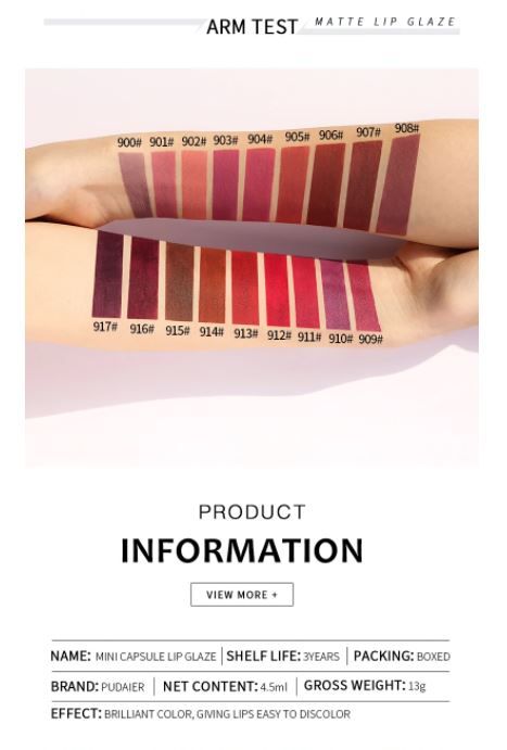 PUDAIER® Mini Capsule Matte Liquid Lipstick - Color #904
