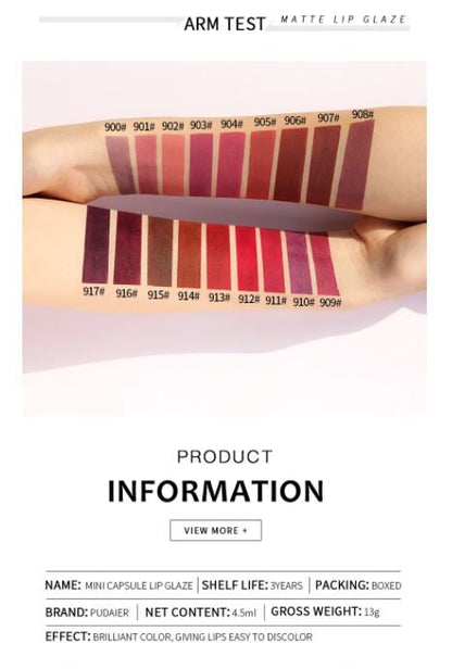 PUDAIER® Mini Capsule Matte Liquid Lipstick - Color #904