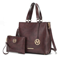 MKF Collection Beryl Snake embossed Vegan Leather Women Tote Bag with Wristlet by Mia k