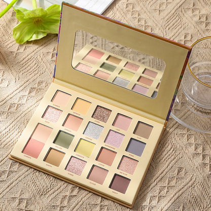 20 Colors Shiny Eyeshadow Palette Matte Rose Color Earth Eye Shadow Polarized Glitter Long Lasting Eye Makeup Cosmetic 2025New